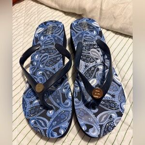 Ellen Tracy Blue Paisley Sandals